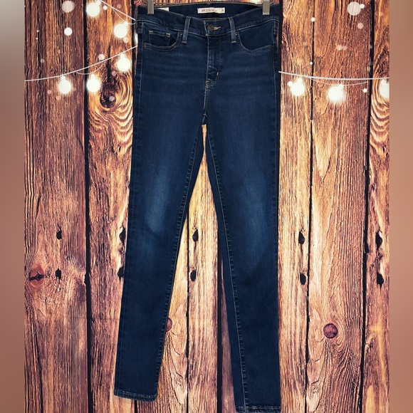 Dark Blue Women's Skinny Stretch Jeans - Picture 1 of 5